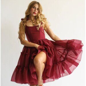 Siena Dress in Scarlet Red - Wild Rose & Sparrow